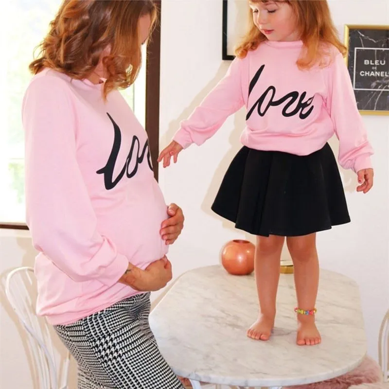 Maternity Sweatshirt Love Printed Parent-child Sweatshirt