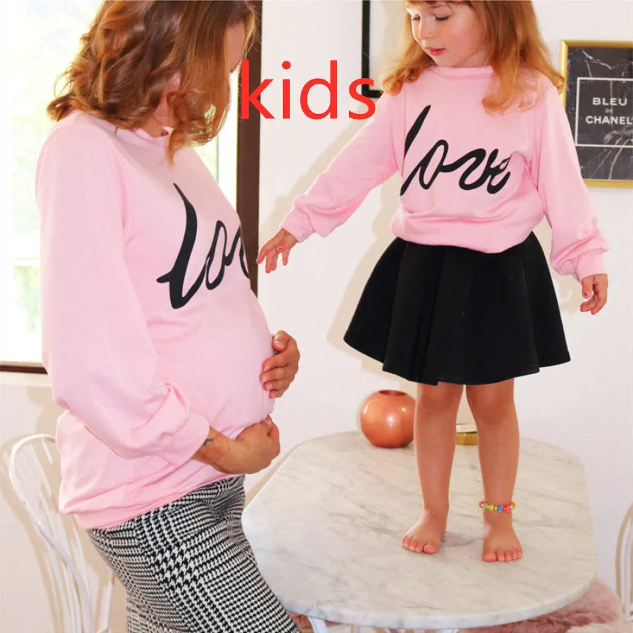 Maternity Sweatshirt Love Printed Parent-child Sweatshirt
