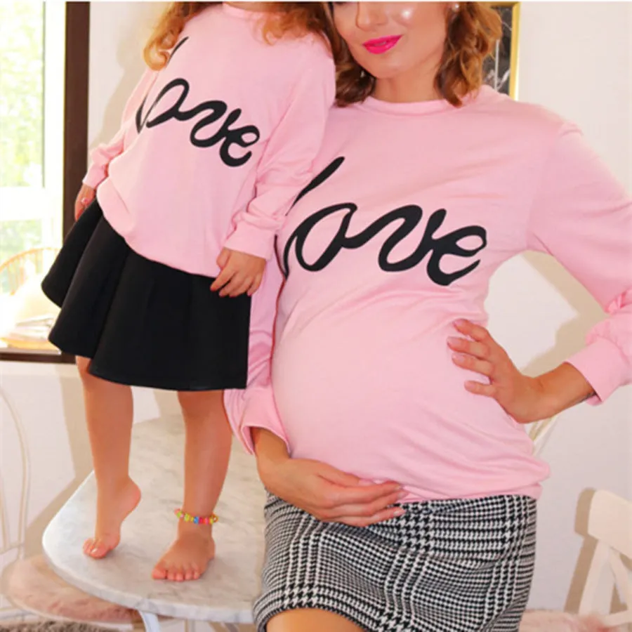 Maternity Sweatshirt Love Printed Parent-child Sweatshirt