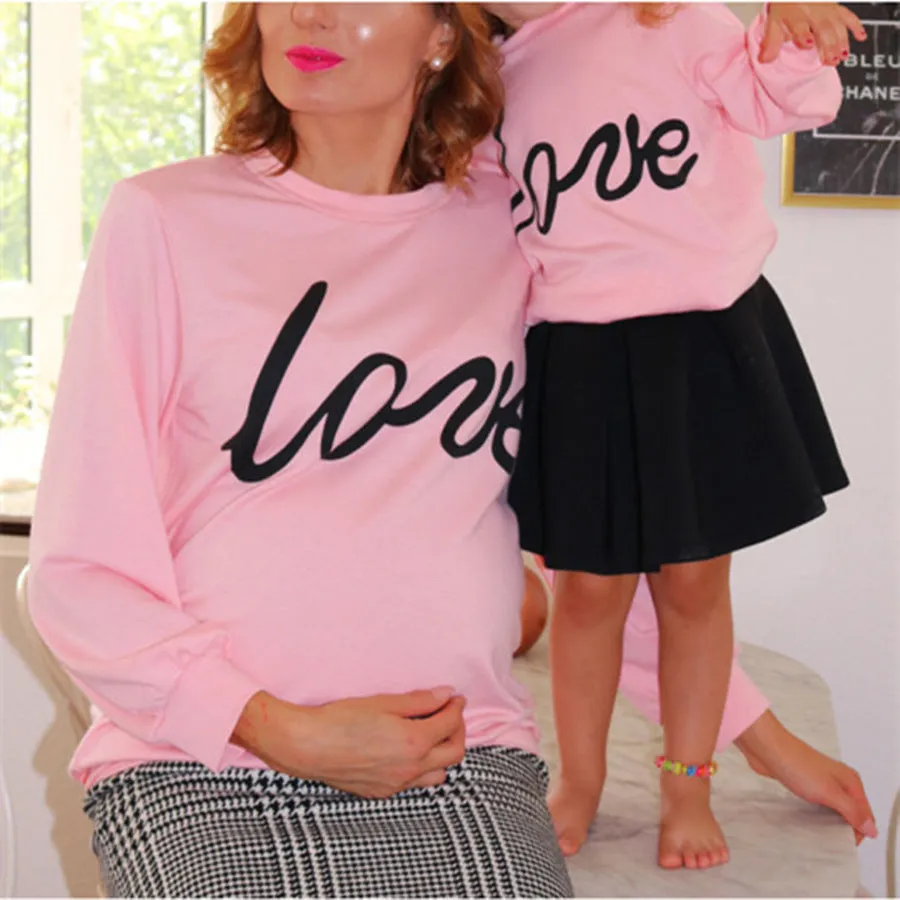 Maternity Sweatshirt Love Printed Parent-child Sweatshirt