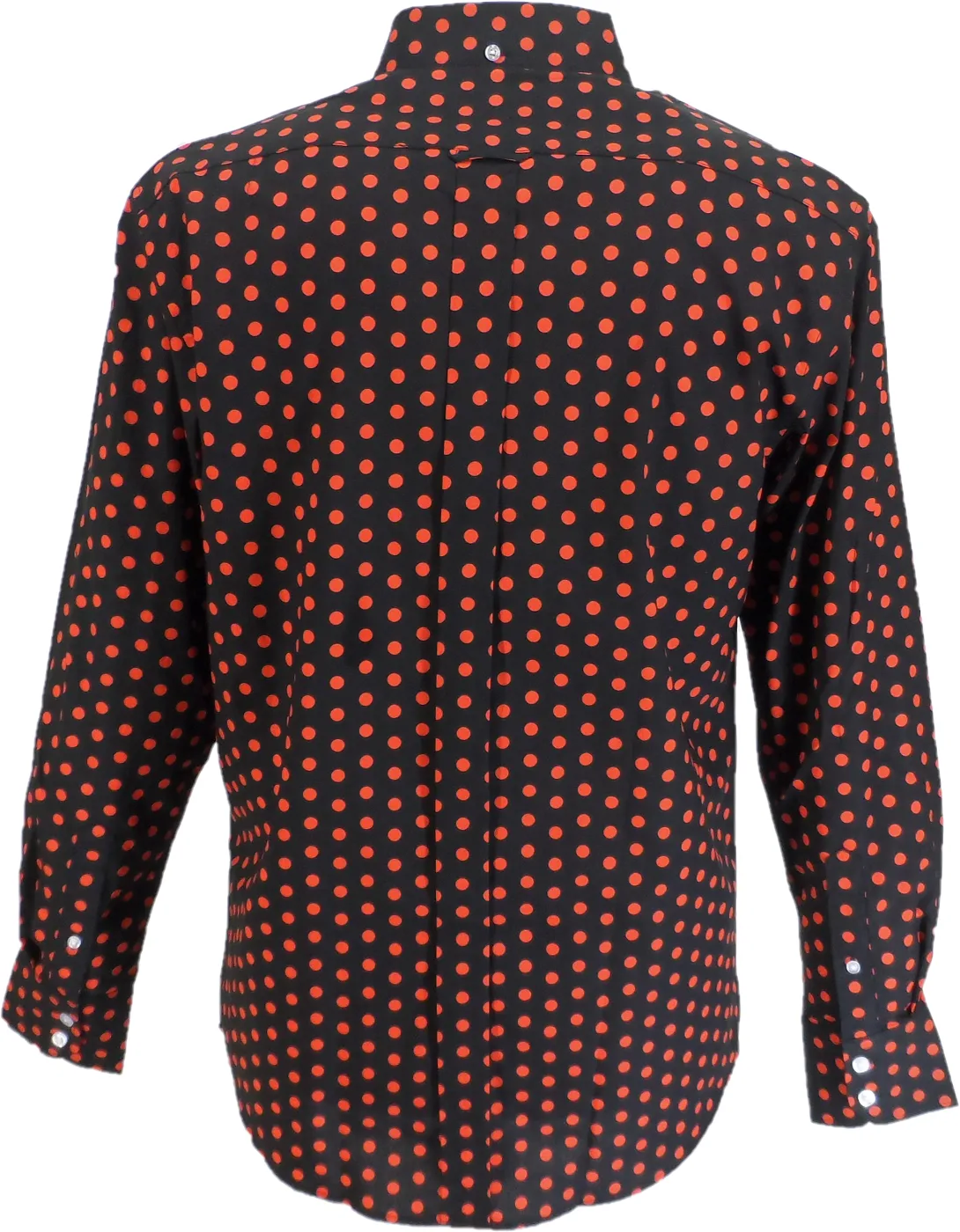 Mazeys Mens Black and Red Retro Mod Polka Dot 100% Cotton Shirts…