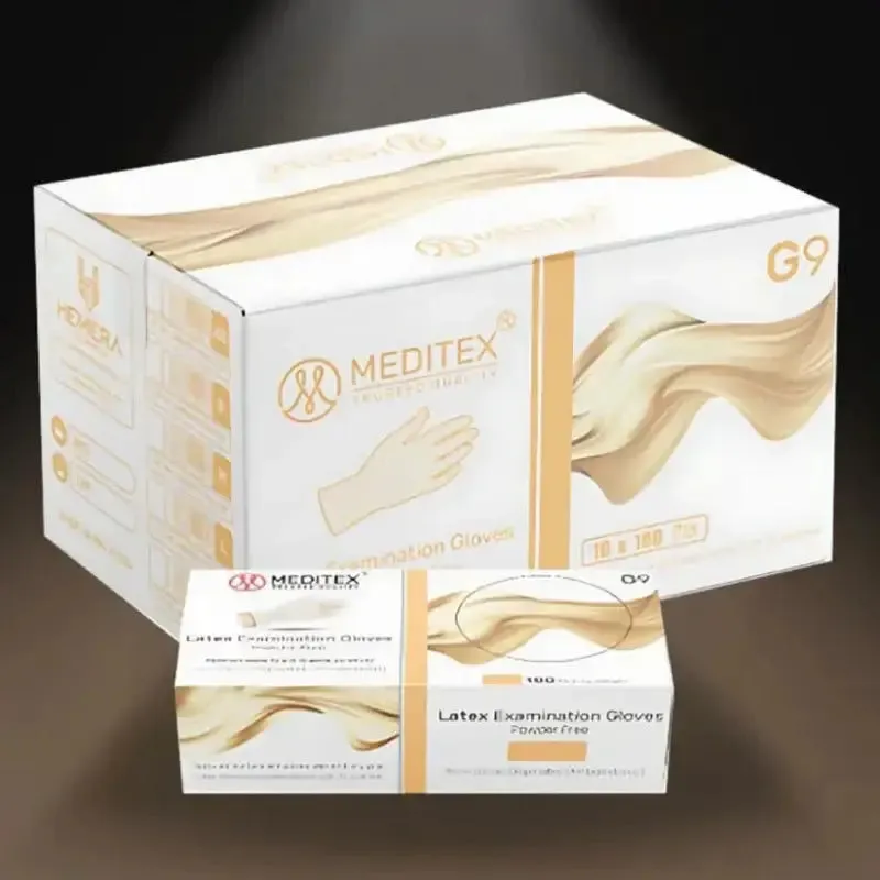 MEDITEX (G9) White Latex Gloves 4mil Exam Gloves | Powder Free Gloves CG9LW5