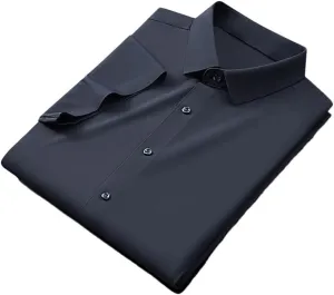 Men Solid Polo Shirt Short Sleeve Sportswear Top Cooling Nylon Quick Dry Slim Fit Golf Shirts