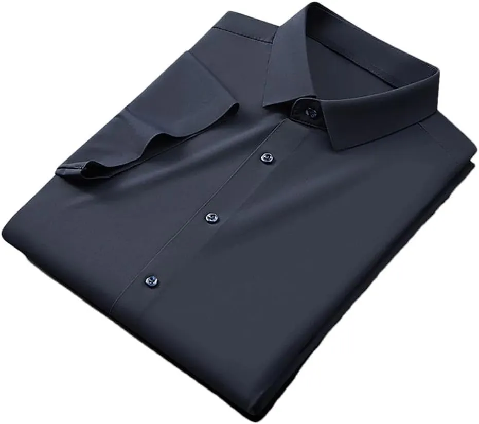 Men Solid Polo Shirt Short Sleeve Sportswear Top Cooling Nylon Quick Dry Slim Fit Golf Shirts
