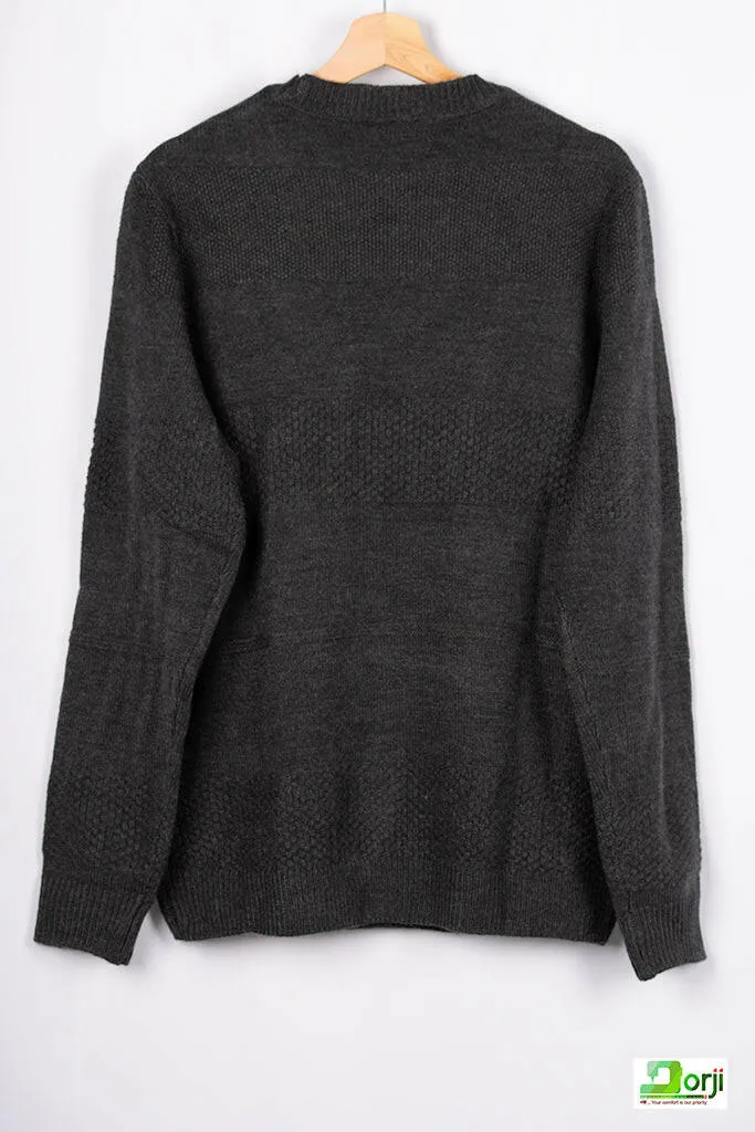 Men’s Black Round Neck Full Sleeve Sweater
