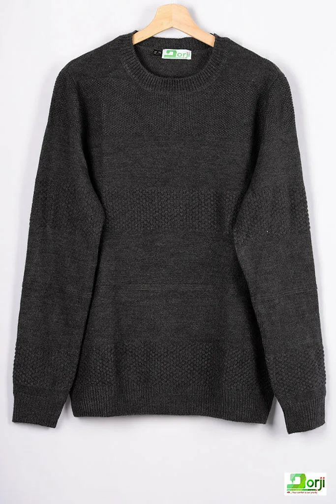 Men’s Black Round Neck Full Sleeve Sweater