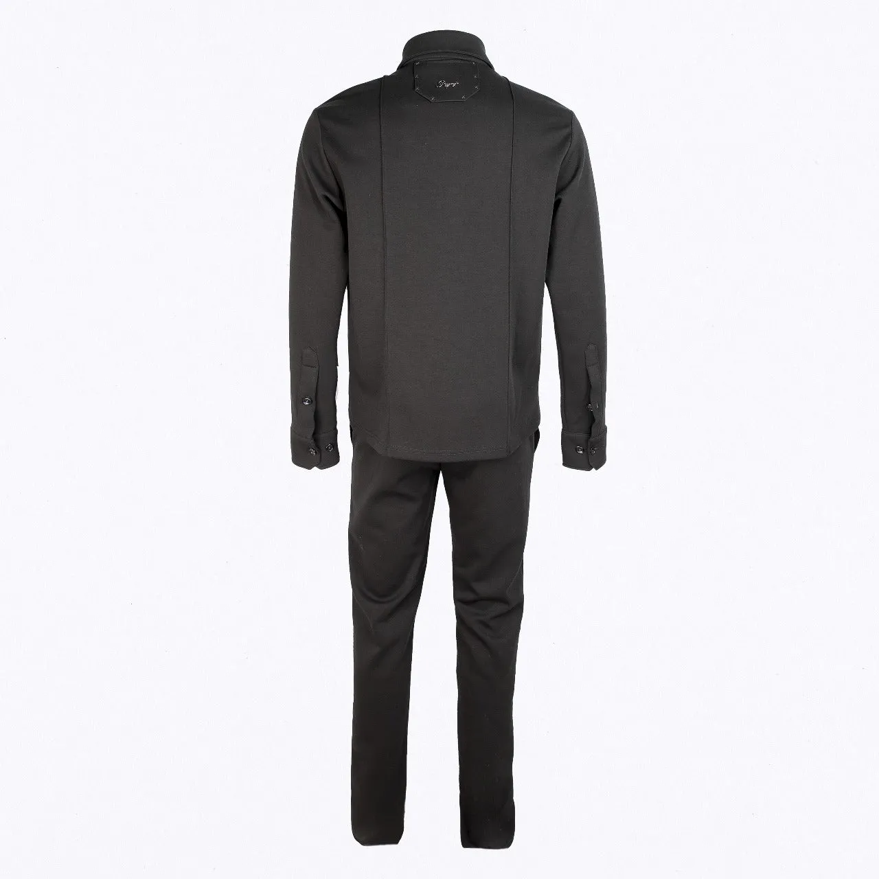 Men's Black Tricot Cotton Outfit