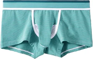 Men's Boxer Briefs Breathable Striped Elephant Trunk Briefs