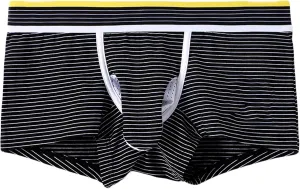 Men's Boxer Briefs Breathable Striped Elephant Trunk Briefs