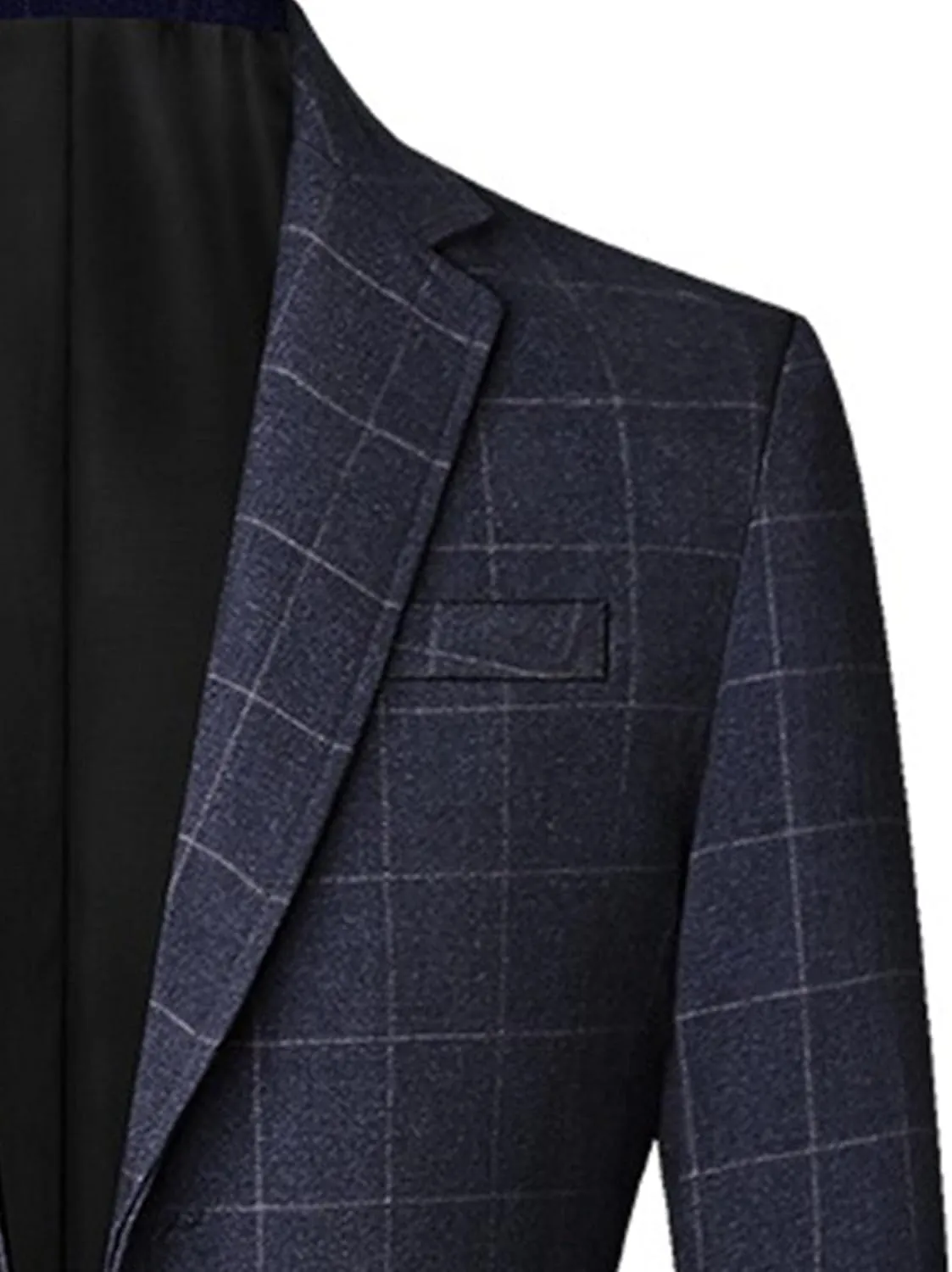 Mens Casual Plaid Blazer Coat Slim Fit Lightweight Sport Jacket Two Button Business Lightweight Suit Jacket