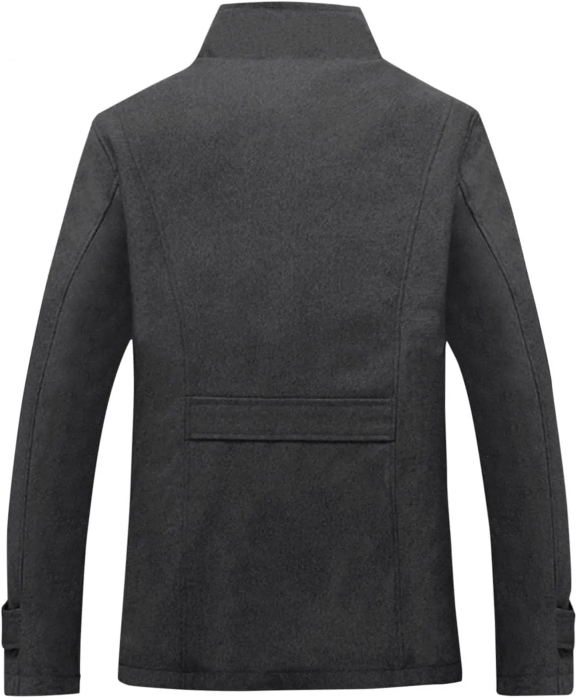 Mens Casual Sherpa Fleece Lined Wool Blend Jackets Winter Warm Cotton Cargo Coats Single-breasted Military Jackets L-4XL