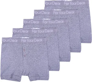 Men's Cotton Boxer Briefs 5 Pack, Cotton Breathable Underwear Boxer Briefs