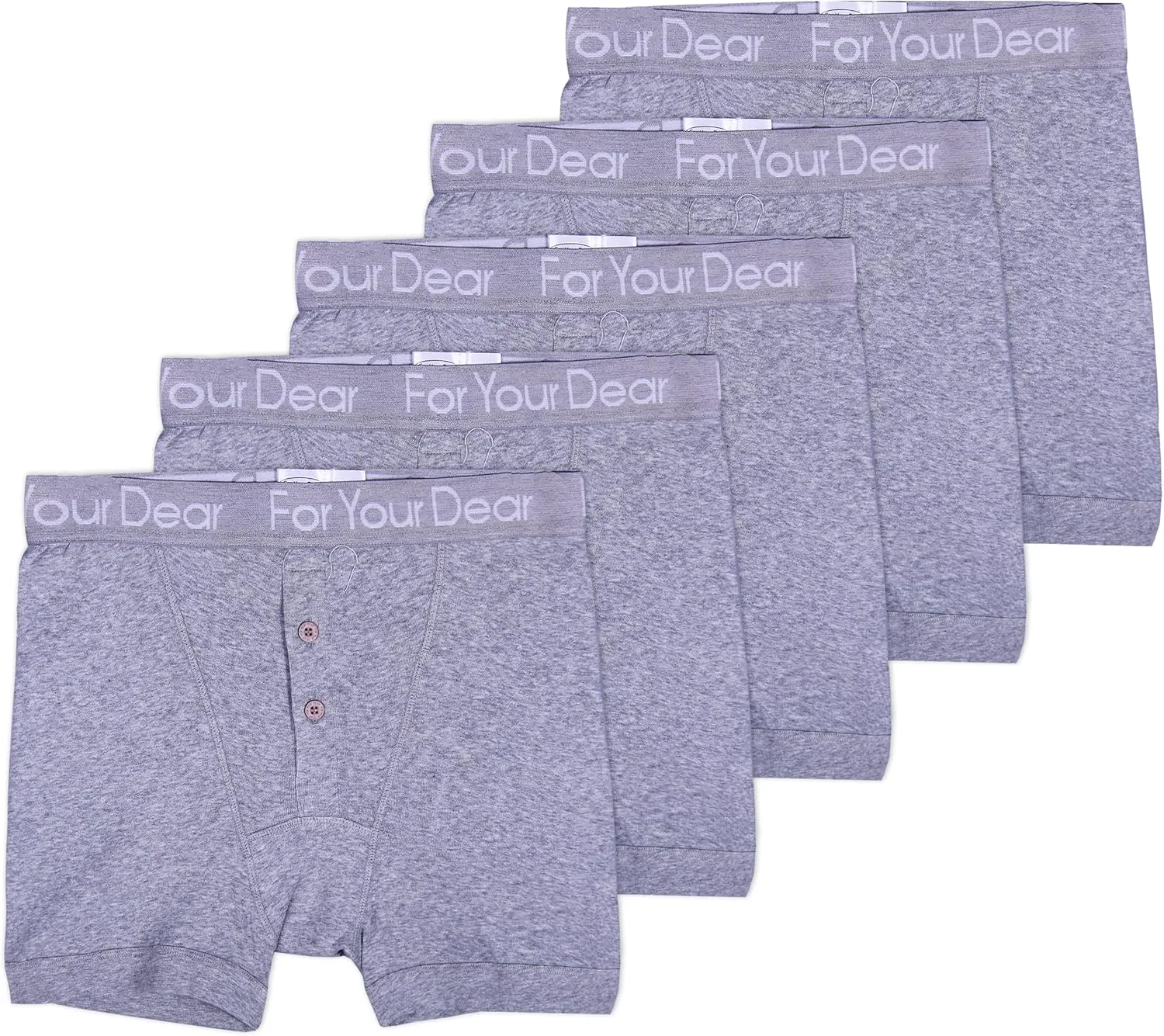 Men's Cotton Boxer Briefs 5 Pack, Cotton Breathable Underwear Boxer Briefs