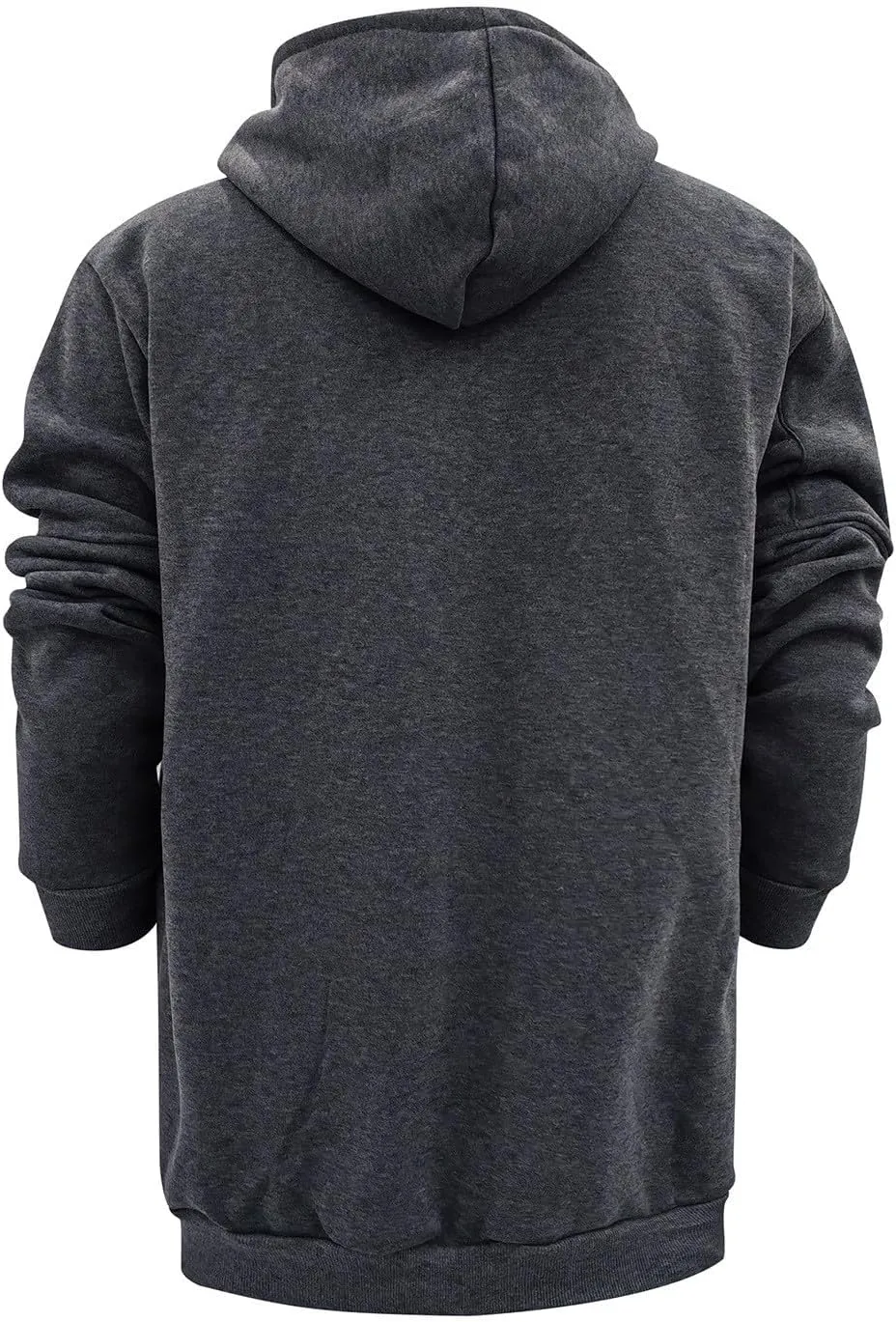 Men's Full Zipper Hoodie Long-Sleeved Drawstring Casual Hooded Sweater with Pockets Jogging Track and Filed Gym Hoodie