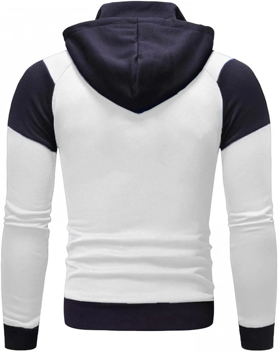 Men's Hoodies Zip Up Fleece Hooded Color Block Sports Casual Long Sleeve Sweatshirt Tops with Kanga Pocket