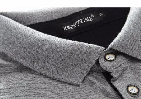 Men's Long Sleeved Solid Polo Shirt