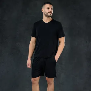 Men's Pajama Set - Short   Tee (Onyx)