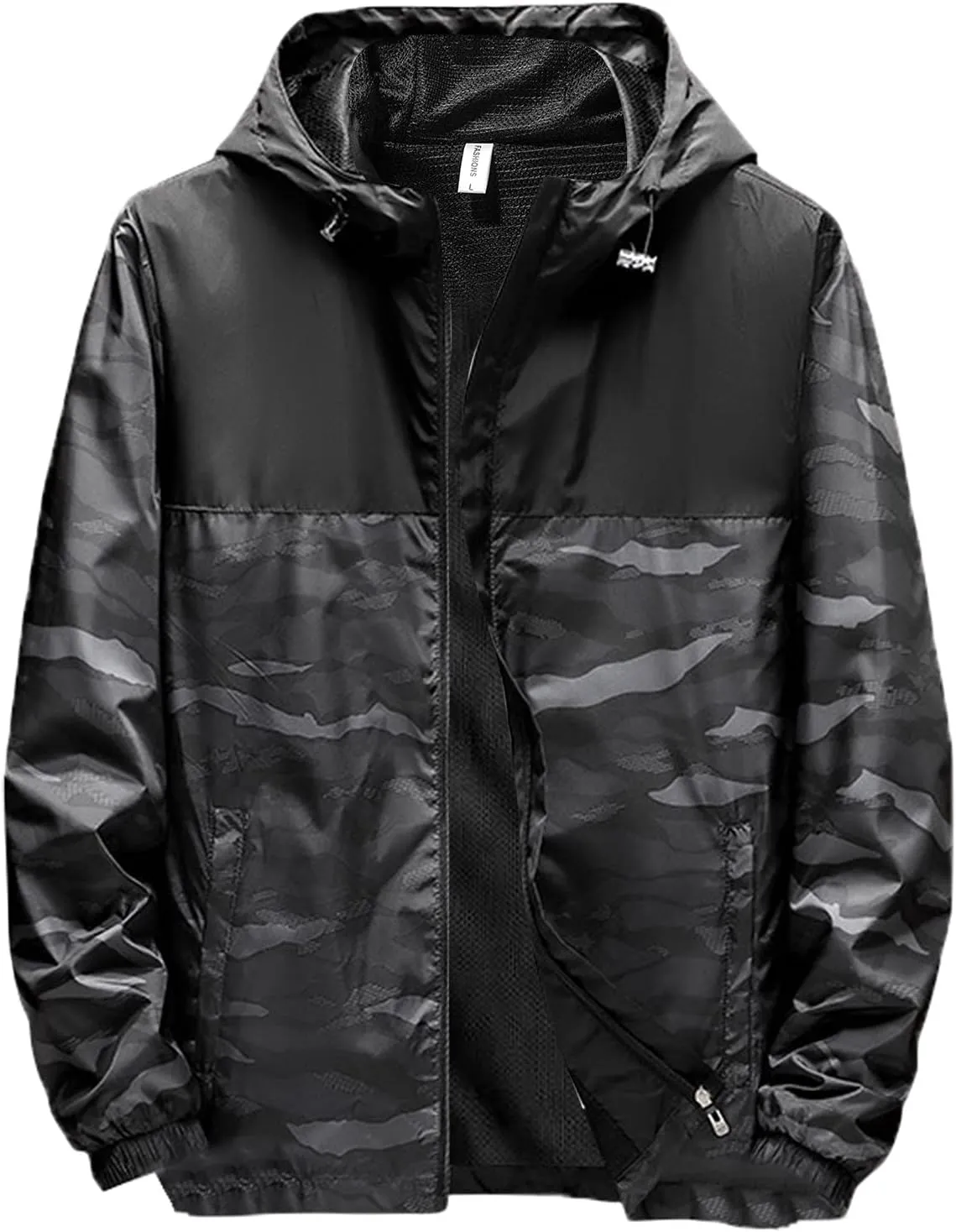Men's Rain Jackets Waterproof Men's Fall Outdoor Shrinkable Hooded Jacket Thin Windproof Breathable Coats