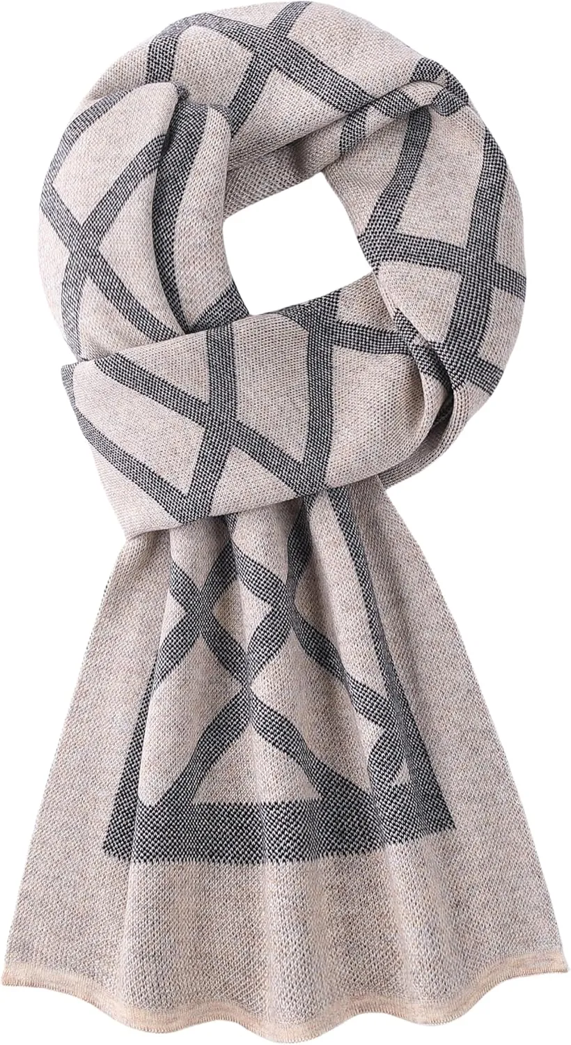 Men's Scarves Classic Winter Scarf Soft Warm Wool Scarf Knitted Soft Warm Neckwear