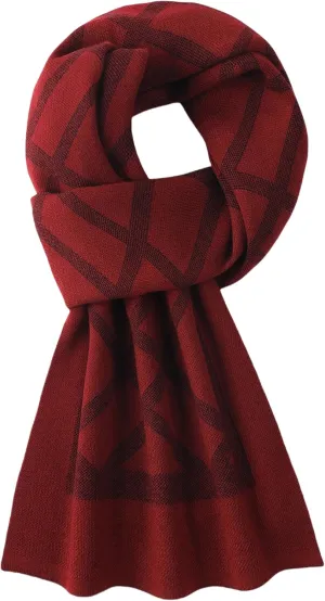 Men's Scarves Classic Winter Scarf Soft Warm Wool Scarf Knitted Soft Warm Neckwear