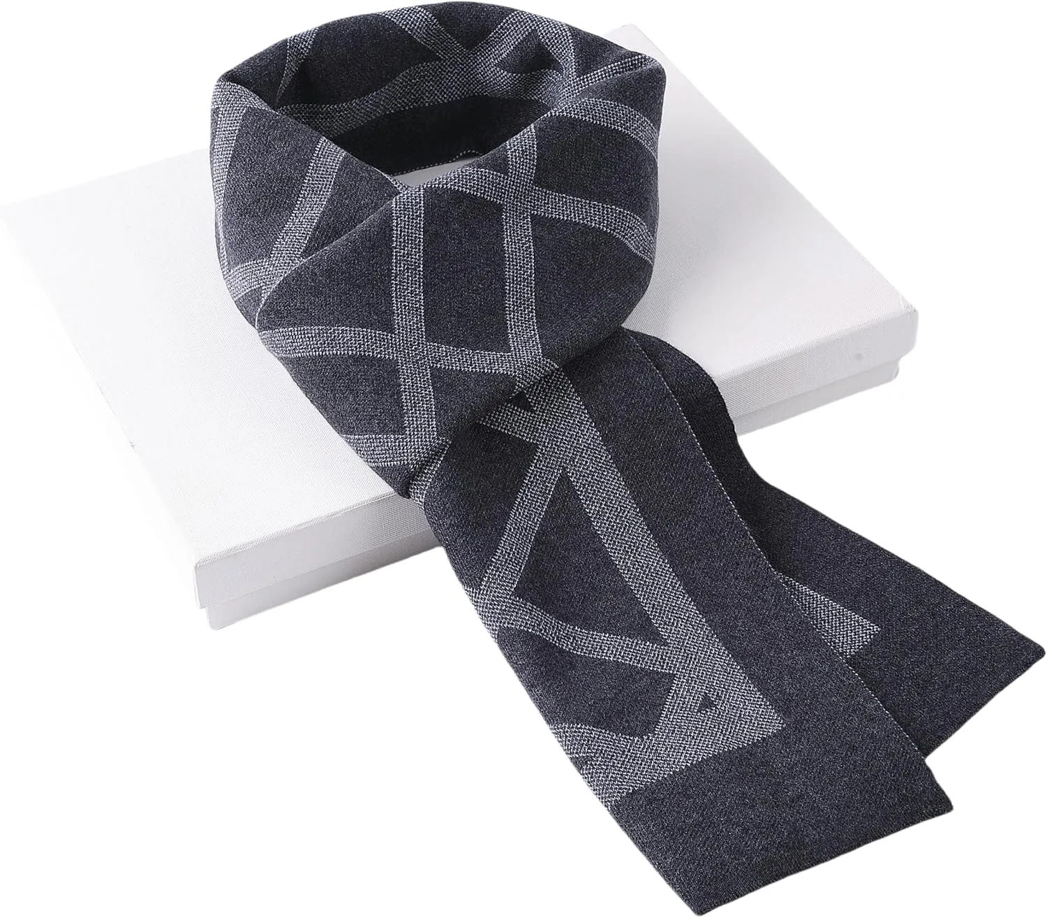 Men's Scarves Classic Winter Scarf Soft Warm Wool Scarf Knitted Soft Warm Neckwear