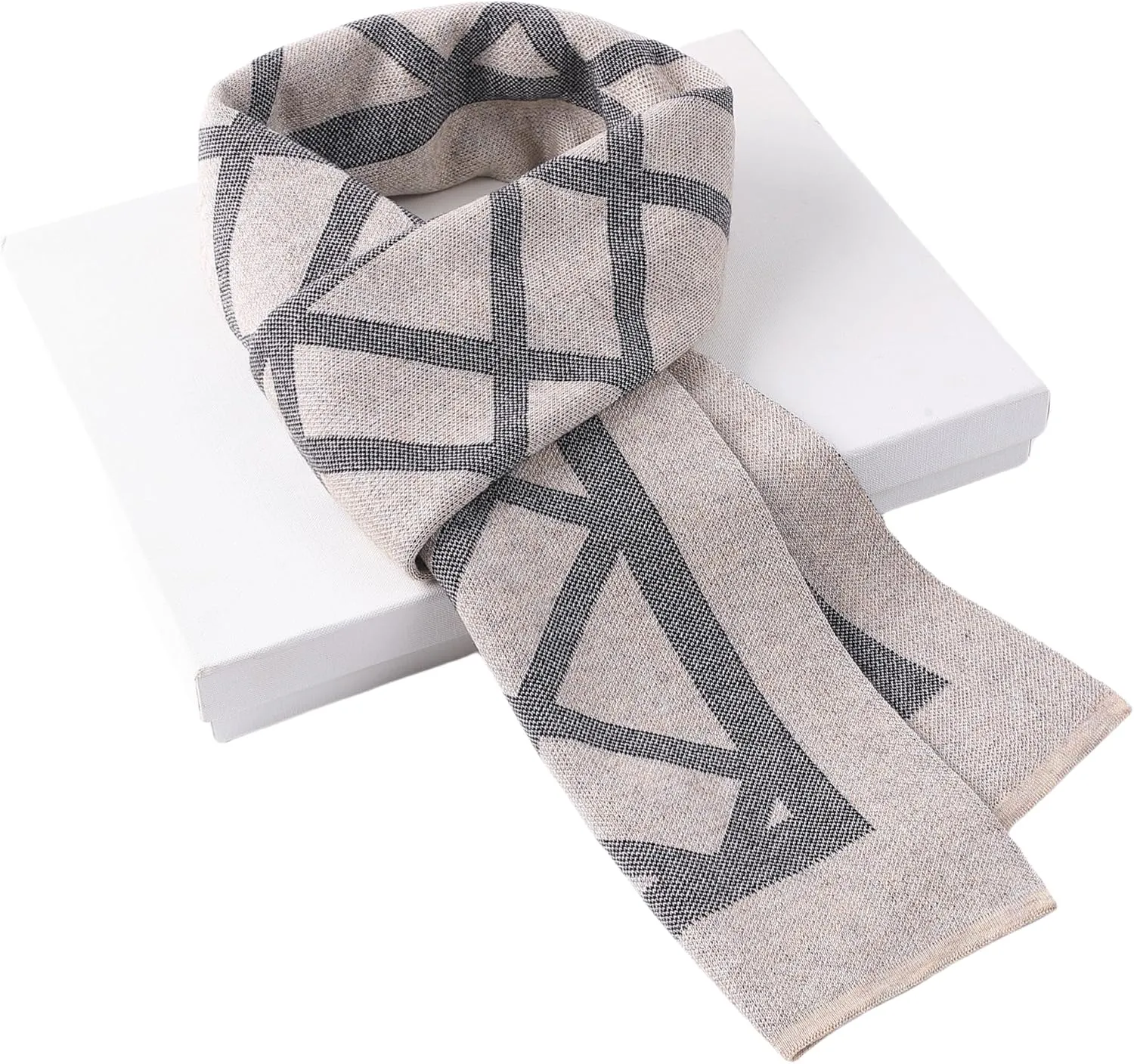 Men's Scarves Classic Winter Scarf Soft Warm Wool Scarf Knitted Soft Warm Neckwear