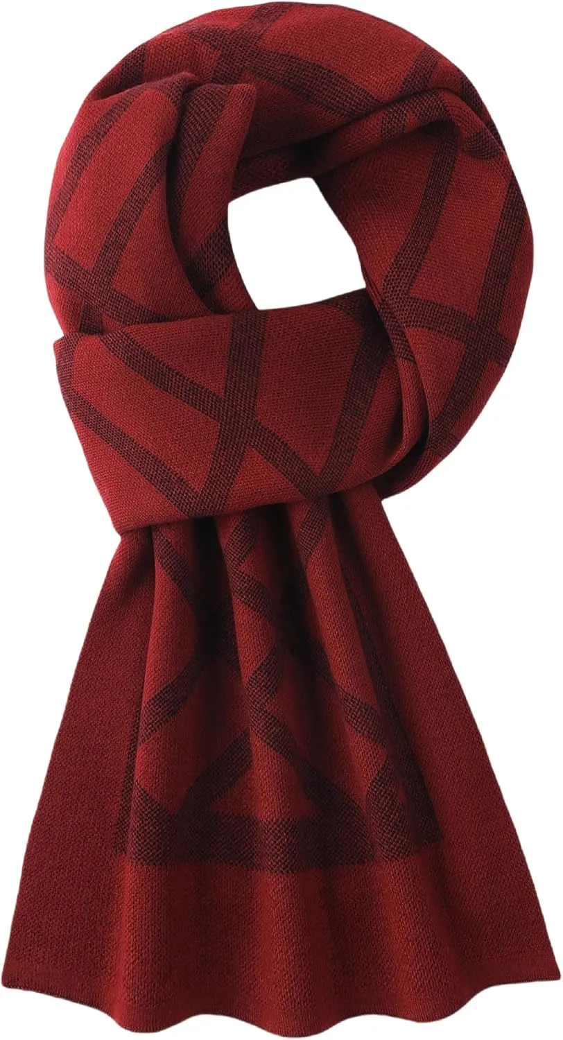 Men's Scarves Classic Winter Scarf Soft Warm Wool Scarf Knitted Soft Warm Neckwear
