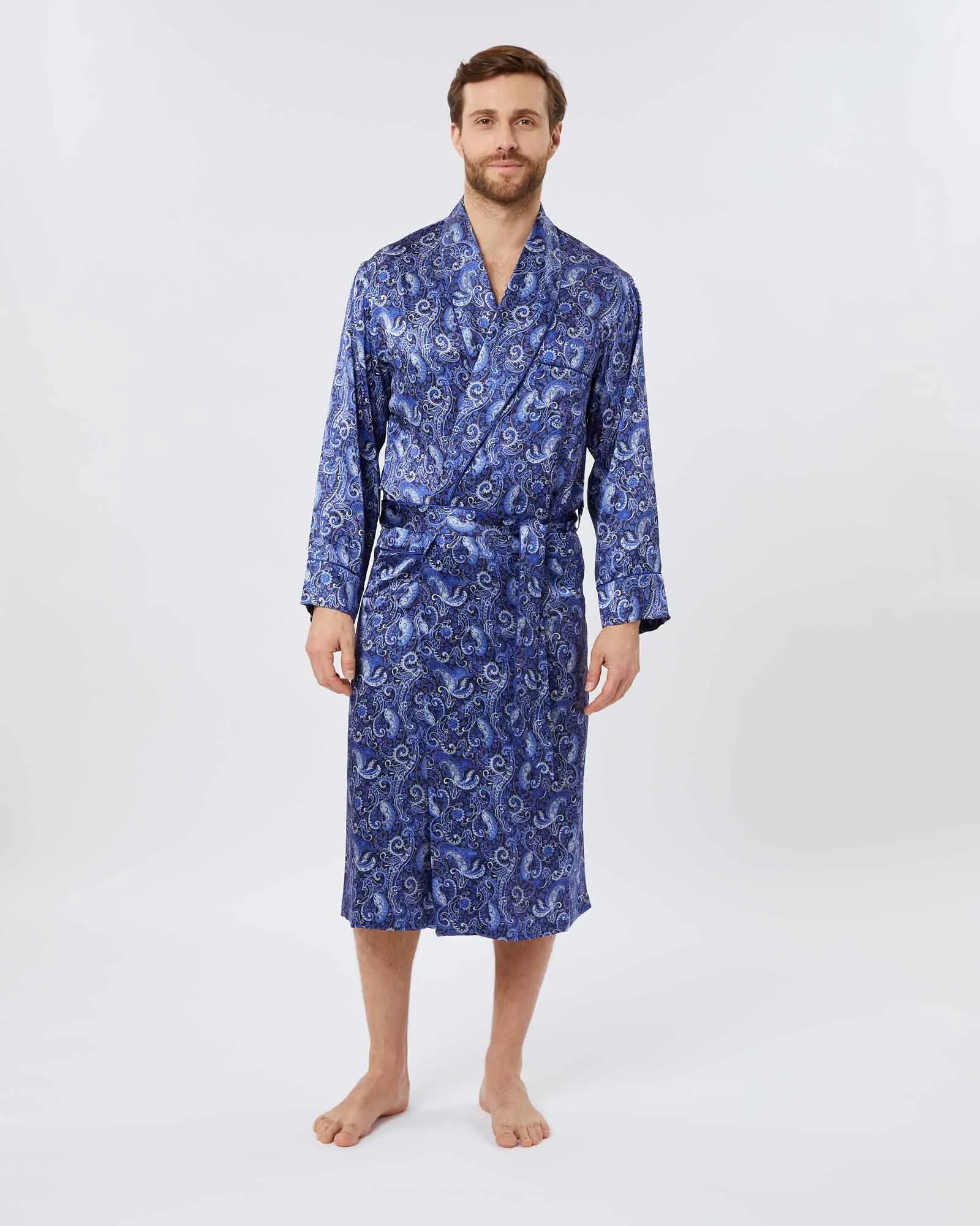 Men's Silk Dressing Gown - Rudford Paisley