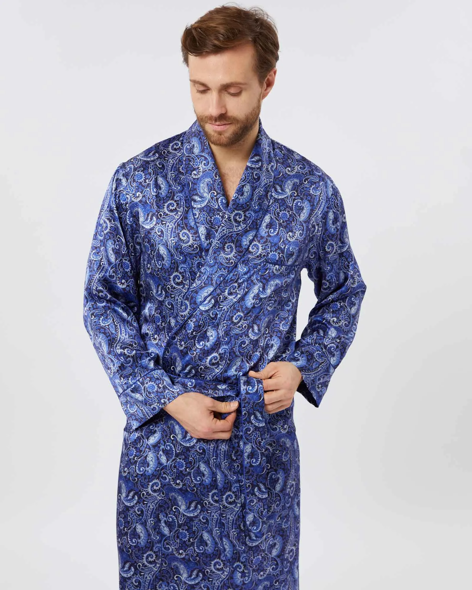 Men's Silk Dressing Gown - Rudford Paisley