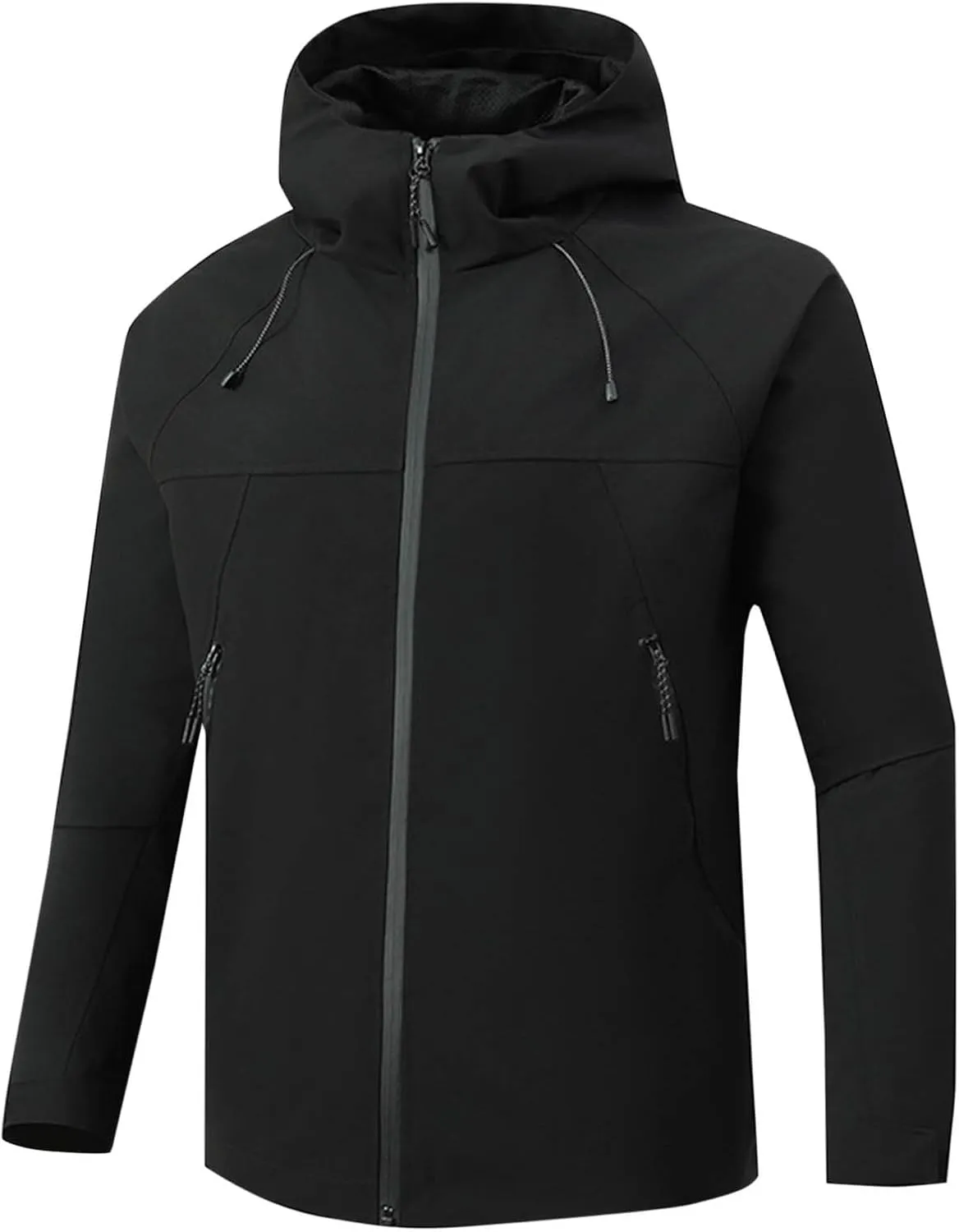 Mens Softshell Jacket with Hood Waterproof Windbreaker Lightweight Rain Jacket for Outdoor Hiking Travel