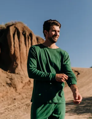 Mens Solid Dark Green Pajamas