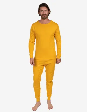 Mens Solid Mustard Yellow Pajamas