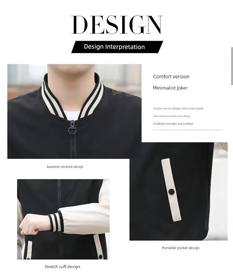 Men's Spring and Autumn Casual Fashion Brand New Arrival Jacket Men's Clothing Sports Autumn Clothing Tops Men Outwear