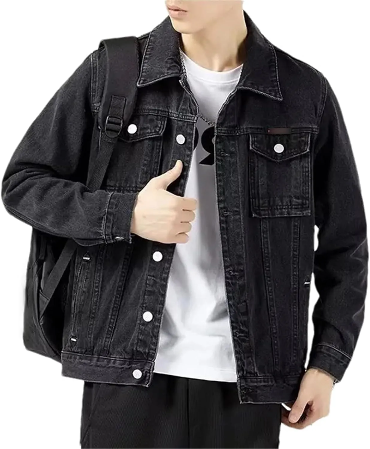 Men's Spring Denim Jacket Casual Cotton Jeans Coat Retro Jeans Coat Male Cotton Trucker Jackets