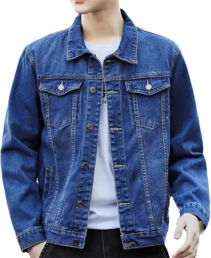 Men's Spring Denim Jacket Casual Cotton Jeans Coat Retro Jeans Coat Male Cotton Trucker Jackets