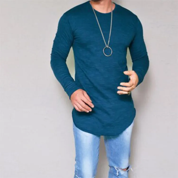 Men's Spring Long Sleeved T-Shirt With O-Neck Collar