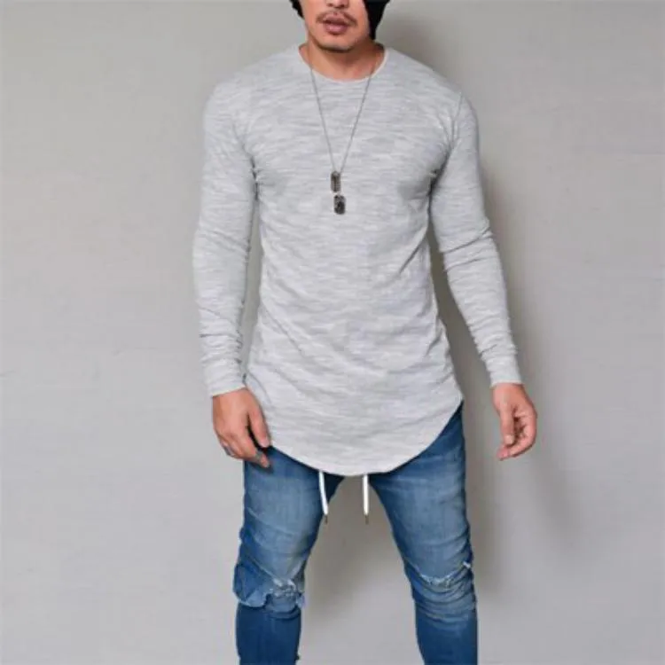 Men's Spring Long Sleeved T-Shirt With O-Neck Collar