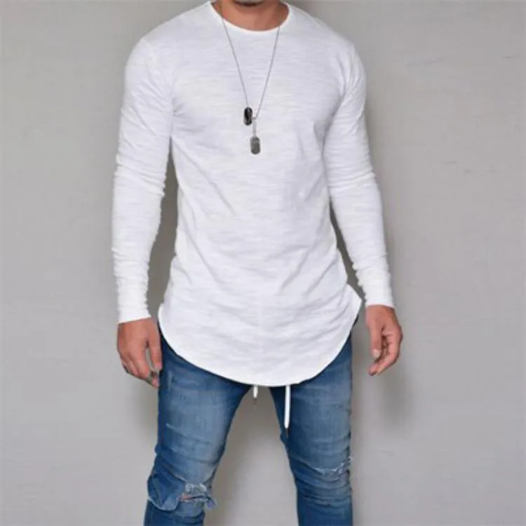 Men's Spring Long Sleeved T-Shirt With O-Neck Collar