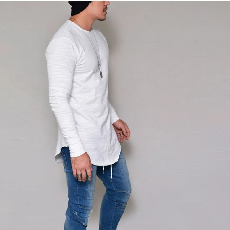 Men's Spring Long Sleeved T-Shirt With O-Neck Collar