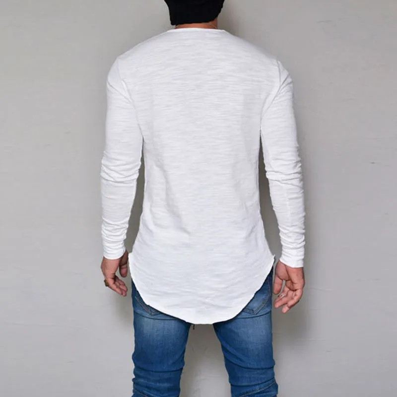 Men's Spring Long Sleeved T-Shirt With O-Neck Collar