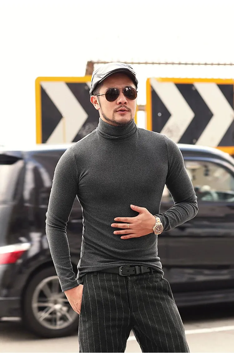 Men's Spring/Autumn Basic Cotton Stretch Slim Long-Sleeved T-Shirt