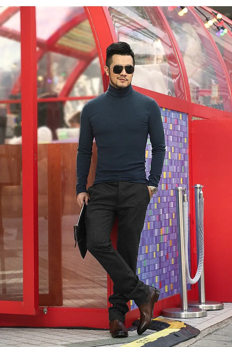 Men's Spring/Autumn Basic Cotton Stretch Slim Long-Sleeved T-Shirt
