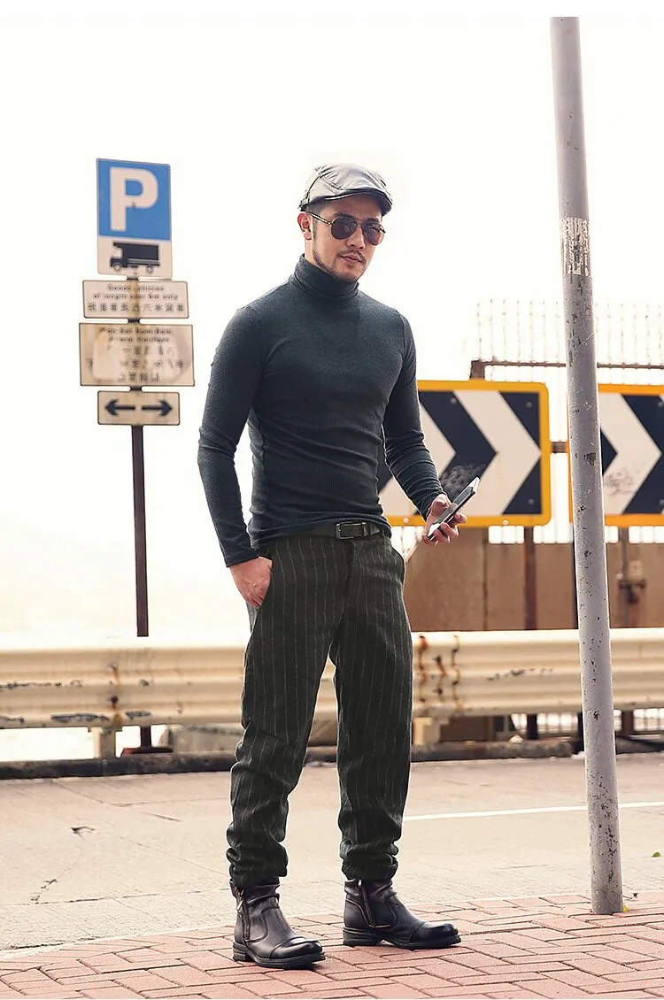 Men's Spring/Autumn Basic Cotton Stretch Slim Long-Sleeved T-Shirt