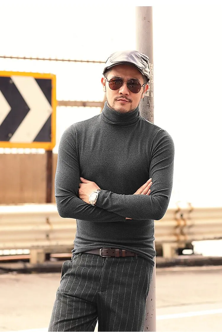 Men's Spring/Autumn Basic Cotton Stretch Slim Long-Sleeved T-Shirt