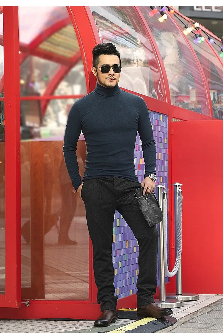 Men's Spring/Autumn Basic Cotton Stretch Slim Long-Sleeved T-Shirt