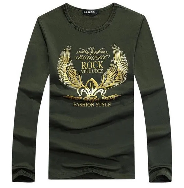 Men's Spring/Autumn O-Neck Long-Sleeved Slim Fit T-Shirt