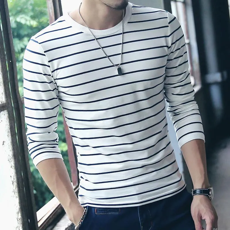 Men's Striped O-Neck Long Sleeve T-Shirt