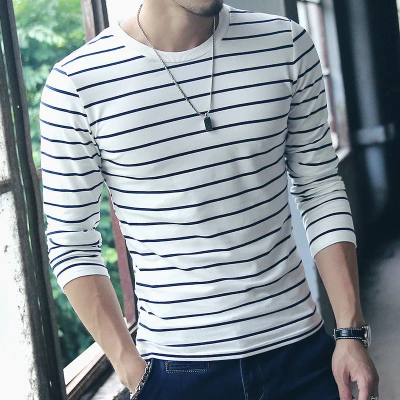 Men's Striped O-Neck Long Sleeve T-Shirt