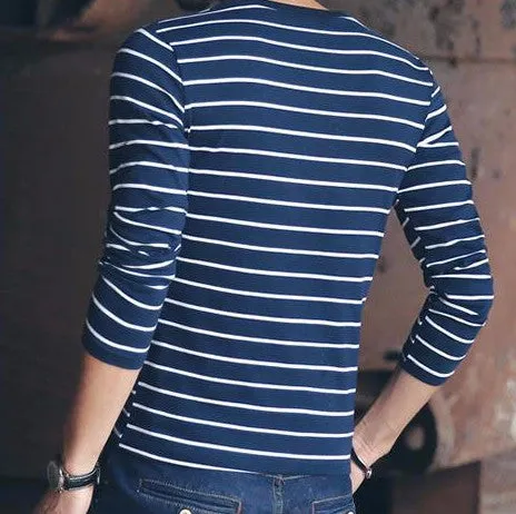 Men's Striped O-Neck Long Sleeve T-Shirt