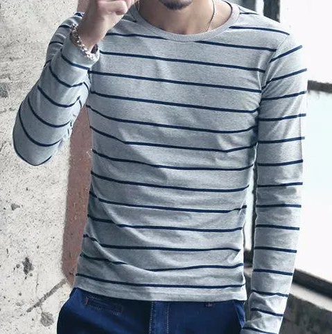 Men's Striped O-Neck Long Sleeve T-Shirt